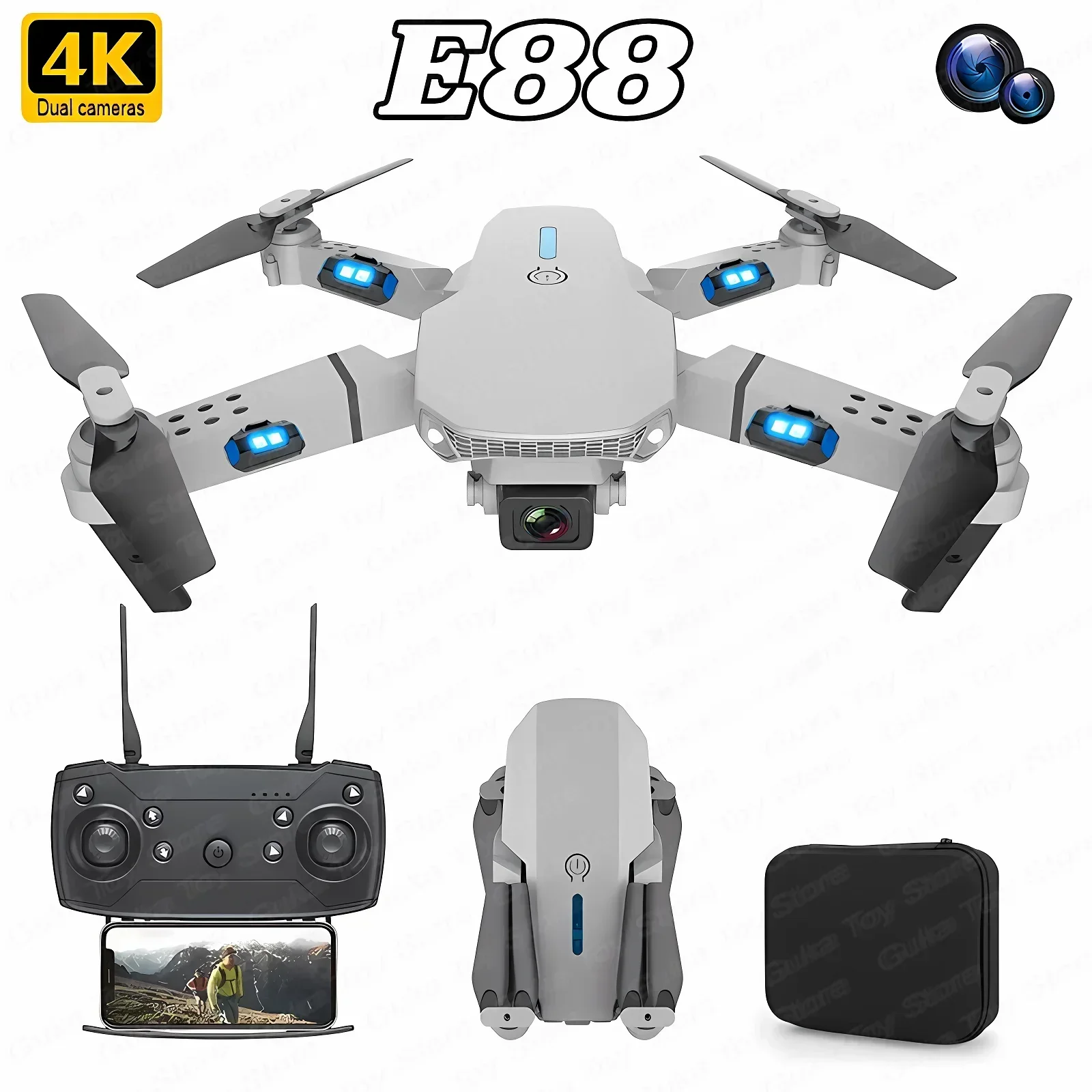 Drone Lidar - E88 Pro WIFI FPV الطائرة بدون